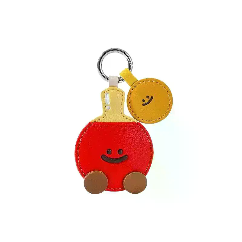 Cute Cartoon Leather Racket St - đánh giá và giá Table Tennis Keychain